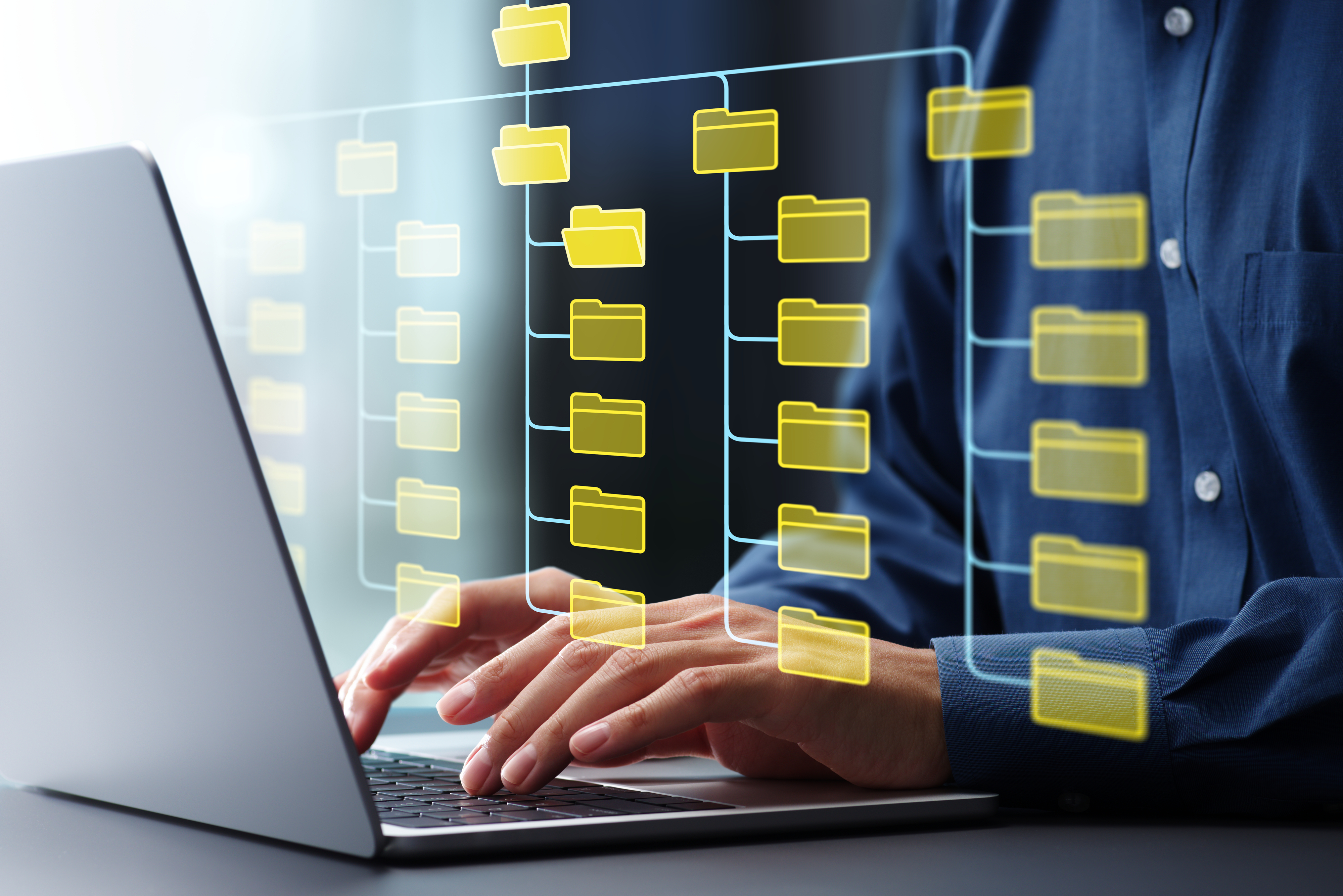電子データやフォルダ管理のイメージ